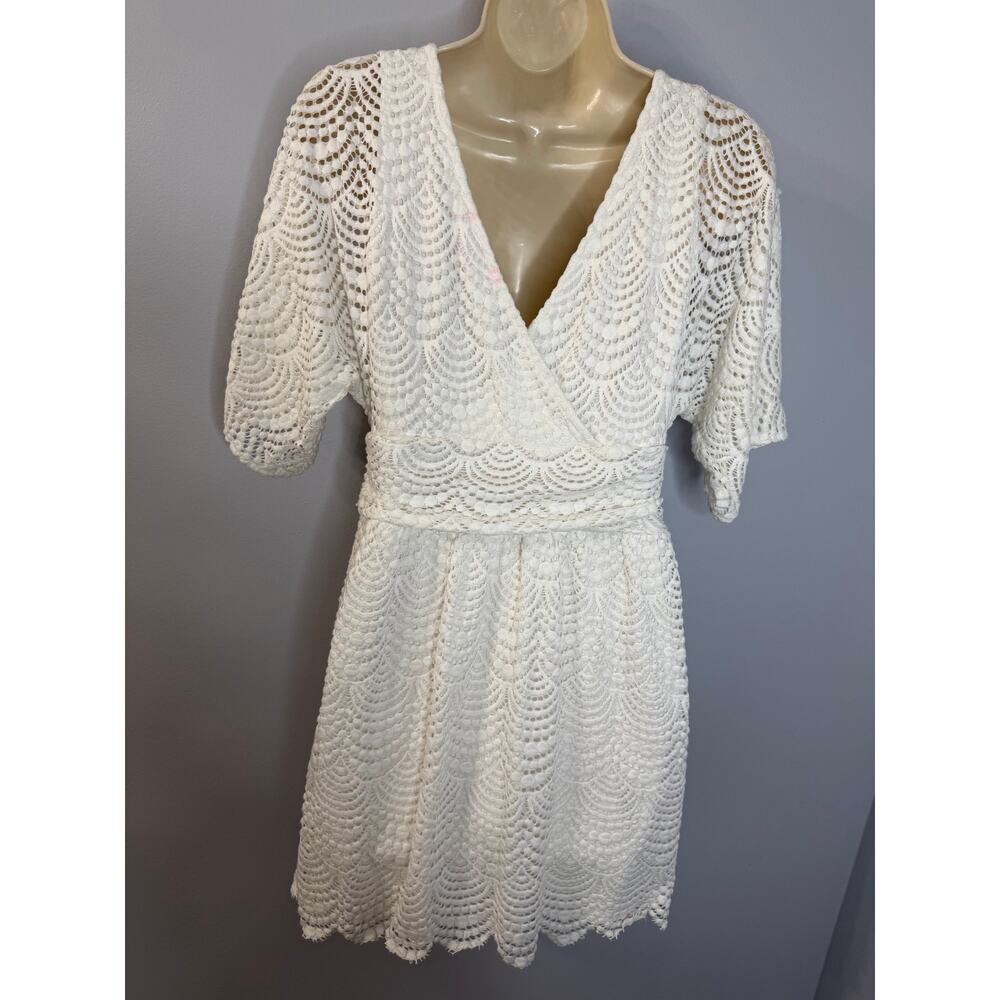 Lilly Pulitzer Parigi Skort Romper Dress Scalloped Lace Resort White Sz S - Picture 9 of 13